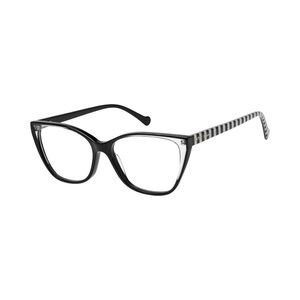 NWT Betsy Johnson Allure Black & White Stiped Cat Eye Women’s Frames EyeGlasses